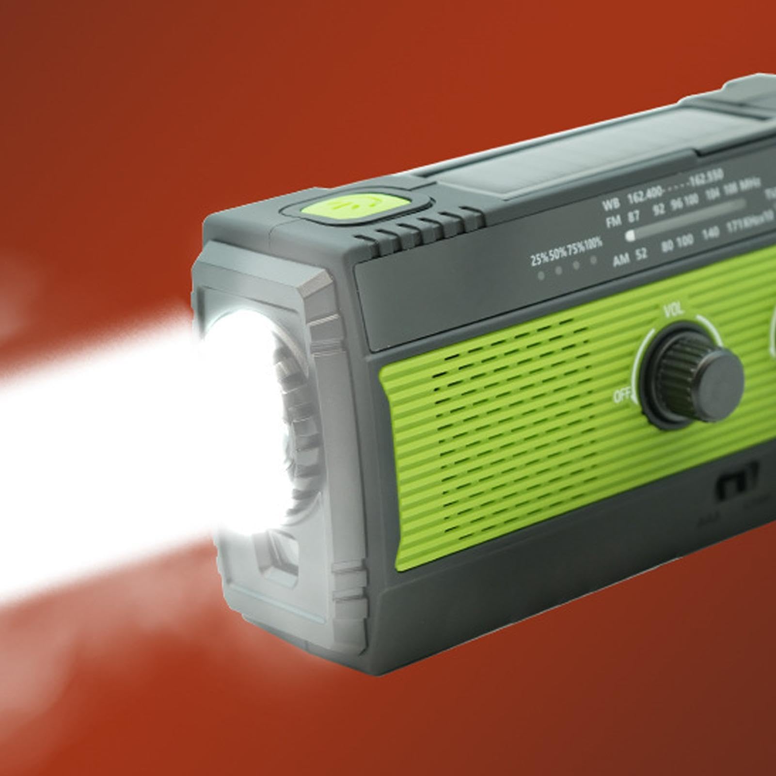 Radio FM Portátil Pequeño Reproductor Solar Y De Manivela