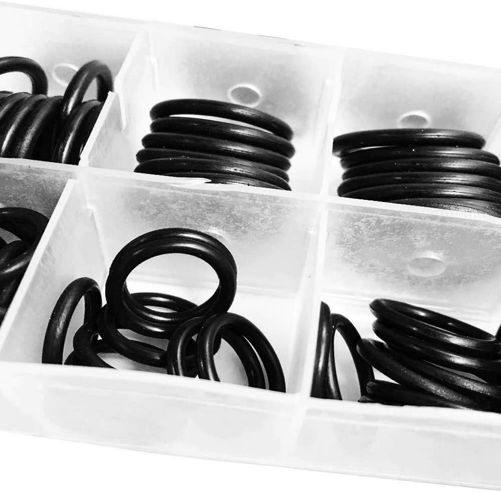 Electrical Gasket 17 Sizes O-Rings Assortment Kit Rubber Round Seal O Ring Set for Car Door Window Electric Appliance Black