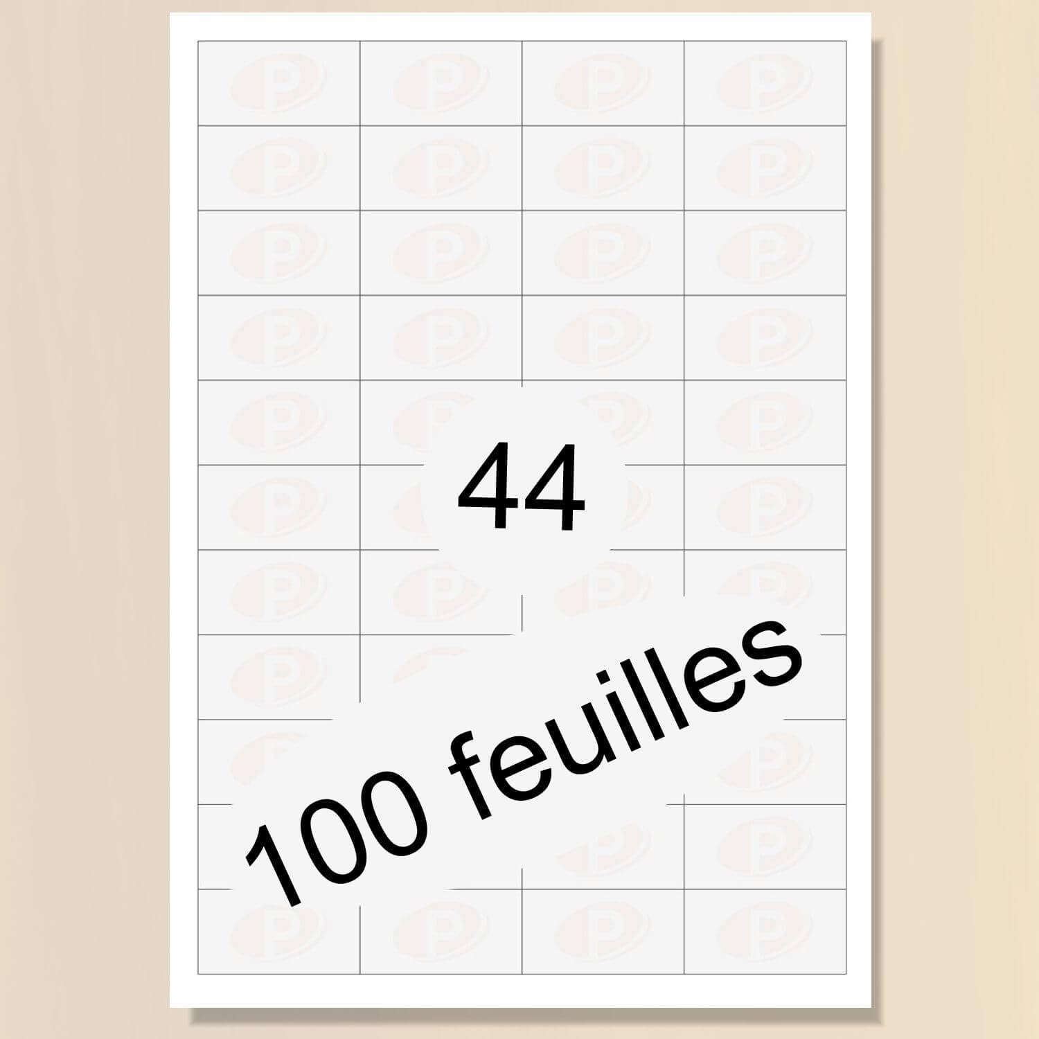 Printation Amazon SKU Étiquettes 48,5 x 25,4 mm 44-22000 autocollantes sur 500 feuilles a4 4x11 48,5x25,4 Papier universel blanc autocollant - Code-barres produit Article Sticker 48x25
