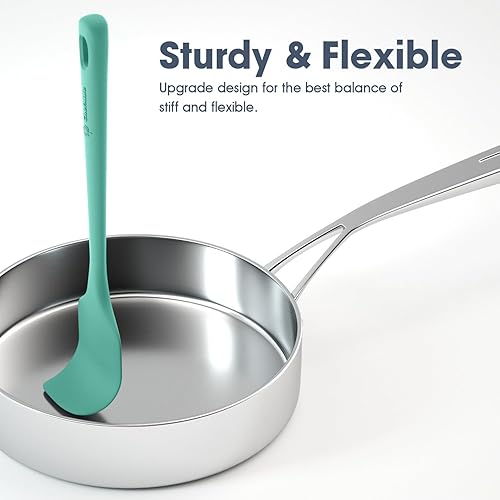 Vista 156 de Juego de 4 espátulas de silicona, espátulas de goma de grado alimenticio, con mango fuerte y agarre ergonómico, resistentes al calor para utensilios