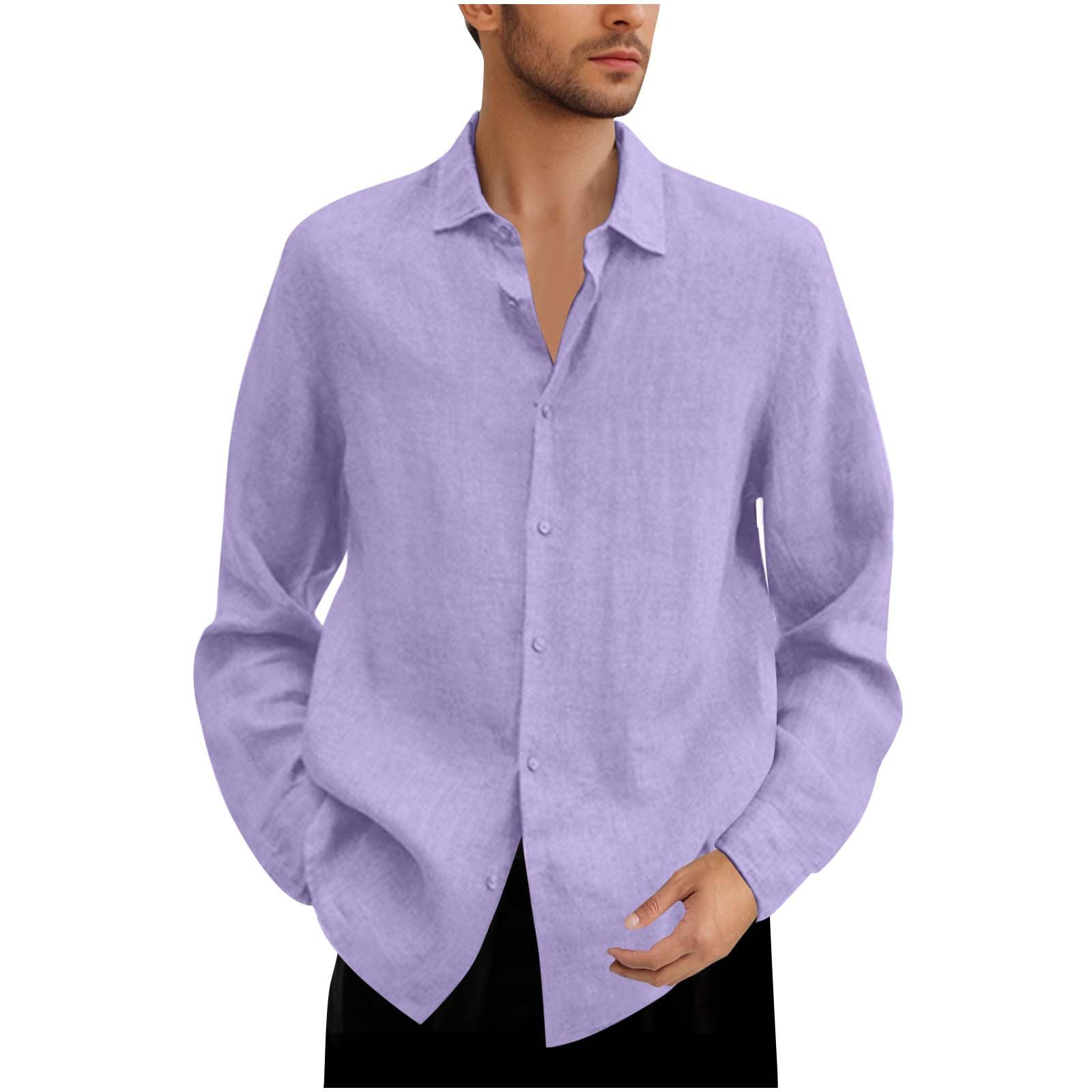Shirts for Men Casual Stylish Long Sleeve Button up Shirt Big and Tall Lightweight Vacation Wedding Work Dress