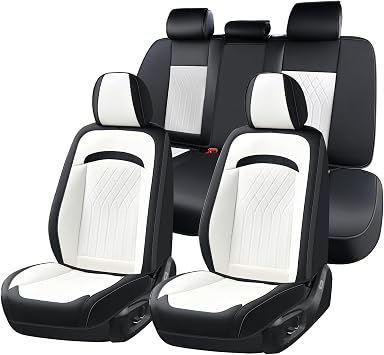 FLORICH Car Seat Covers Full Set, Leather Seat Covers for Cars, Car Seat Protector Waterproof Breathable, Universal Automotive Seat Covers, Front and Rear Car Seat Cover Fit for Most SUV Pick-up Truck