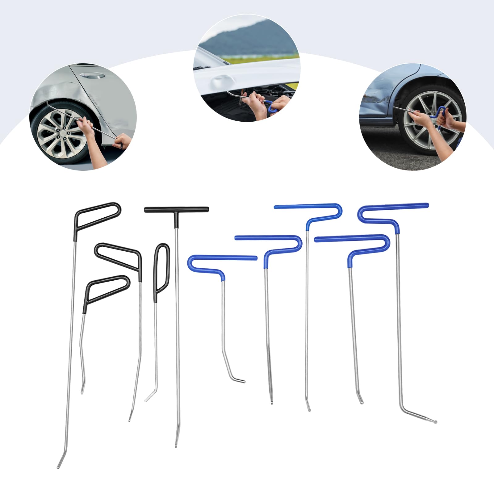 Kit di riparazione per ammaccature, aste di scarico, aste per ammaccature, set di riparazione per auto, kit di riparazione senza vernice