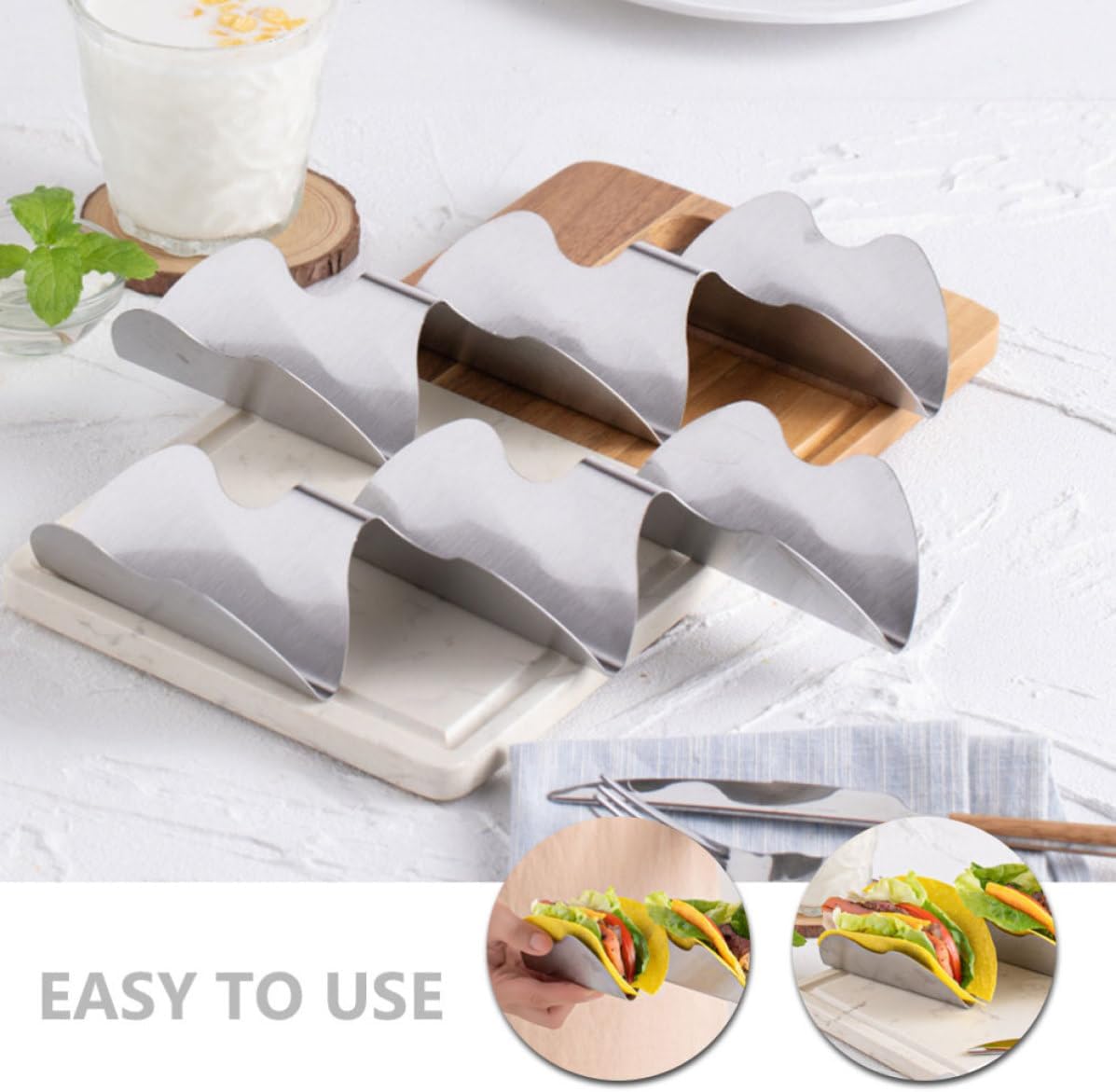 Stainless Steel W Shaped Taco Rack for Grilling and Tortillas