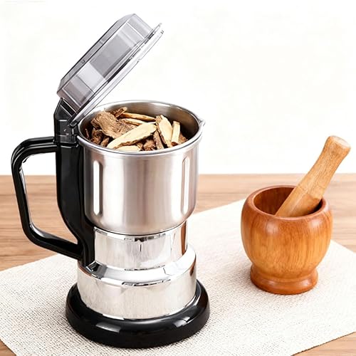 Miniatura 1 de Molinillo de café eléctrico de alta potencia y picador de hierbas con asa, procesador de alimentos pequeño multifuncional de bajo ruido para granos