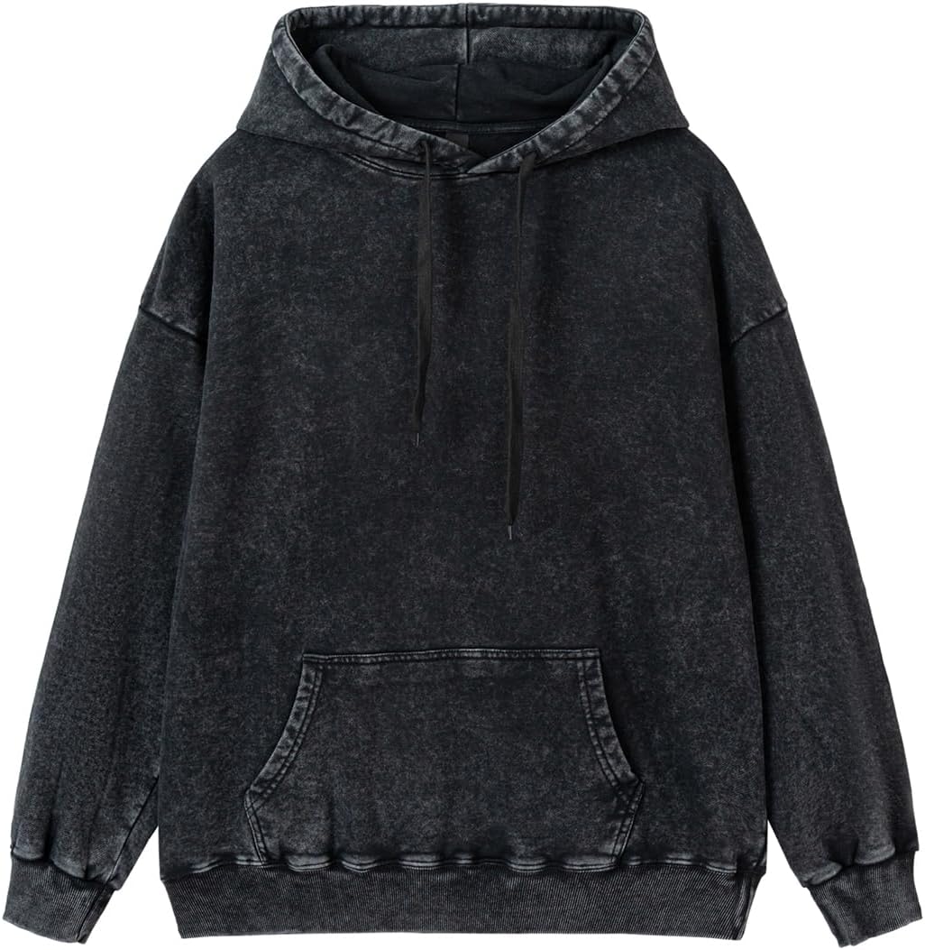 Acid Wash Hoodie Oversized Unisex Hoodies Heavy Weight Vintage Sweatshirt Men Women Pullover Fall Winter Streetwear