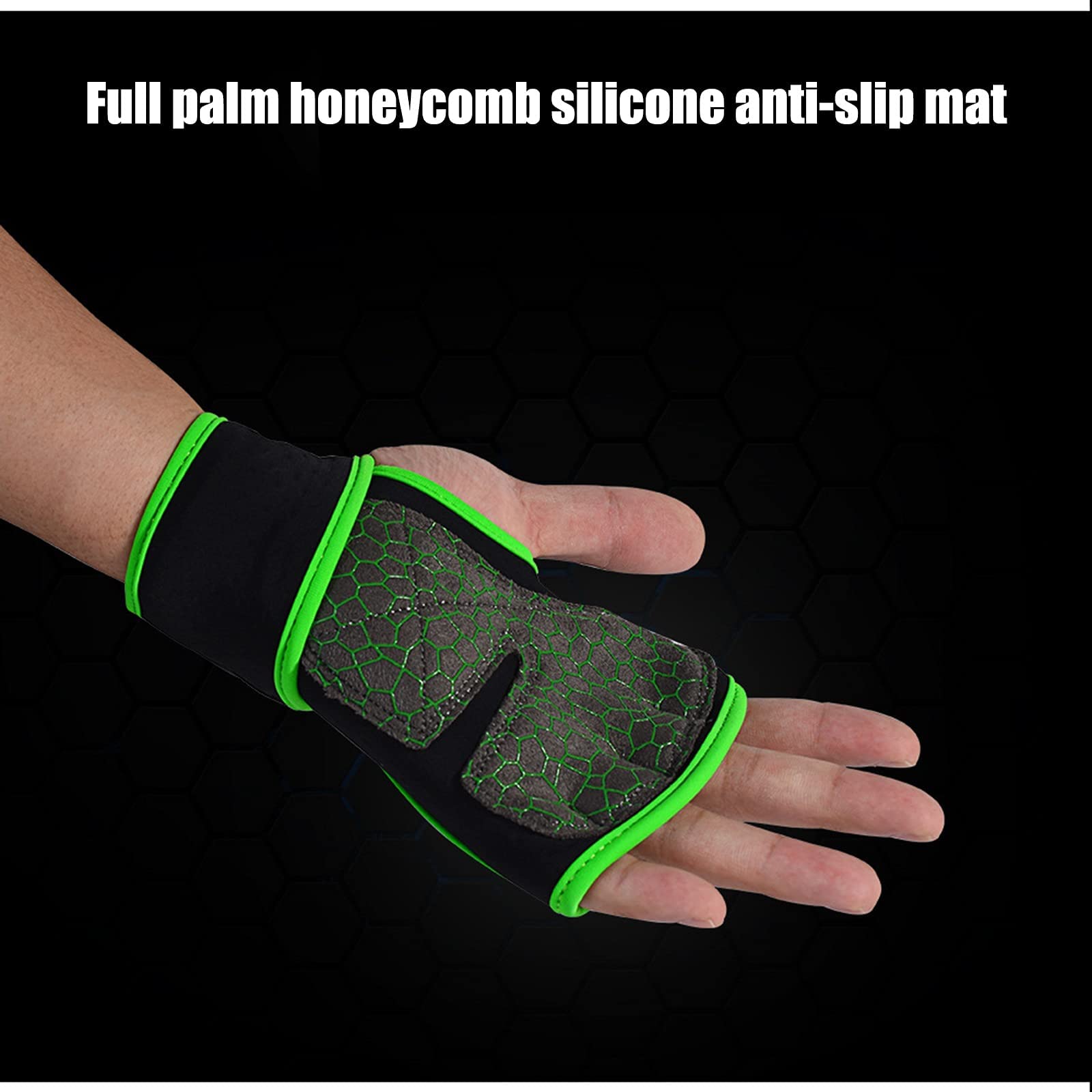 Guanti sportivi, guanti a mezze dita, guanti for sollevamento pesi for allenamento in palestra for donne e uomini, protezione a mezze dita, guanti indossabili, ottima presa per(Red,M)