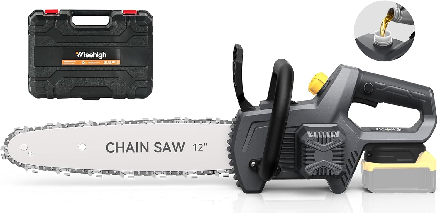 12Inch Chainsaw For Dewalt 20V Max Battery, 1200W Cordless