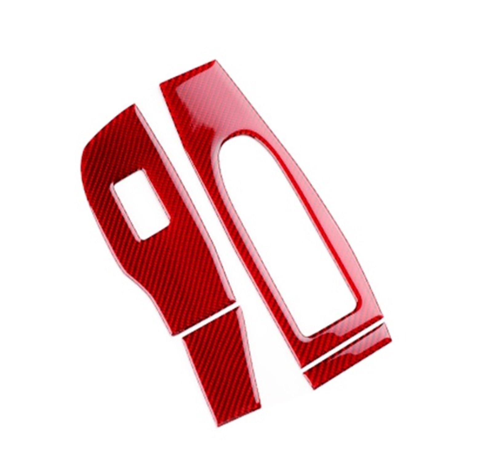 Interior Trim for Mazda for Axela 3 BP 2019-2025 LHD RHD Car Front Door Window Lift Panel Interior Trim Real Soft Carbon Fiber Sticker Cover Trim Sticker(for RHD Red Carbon)