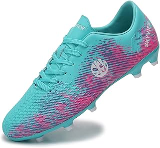 SKY VIEW Soccer Cleats for Mens Womens Turf Soccer Shoes Indoor Unisex Football Boots AG FG Wide Training Sneaker Outdoor