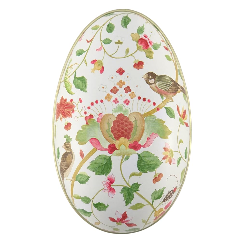 That's Crackers Tropical Birds | Two Part Fillable Tin Easter Egg | Sanderson | Flat Base | 11cm