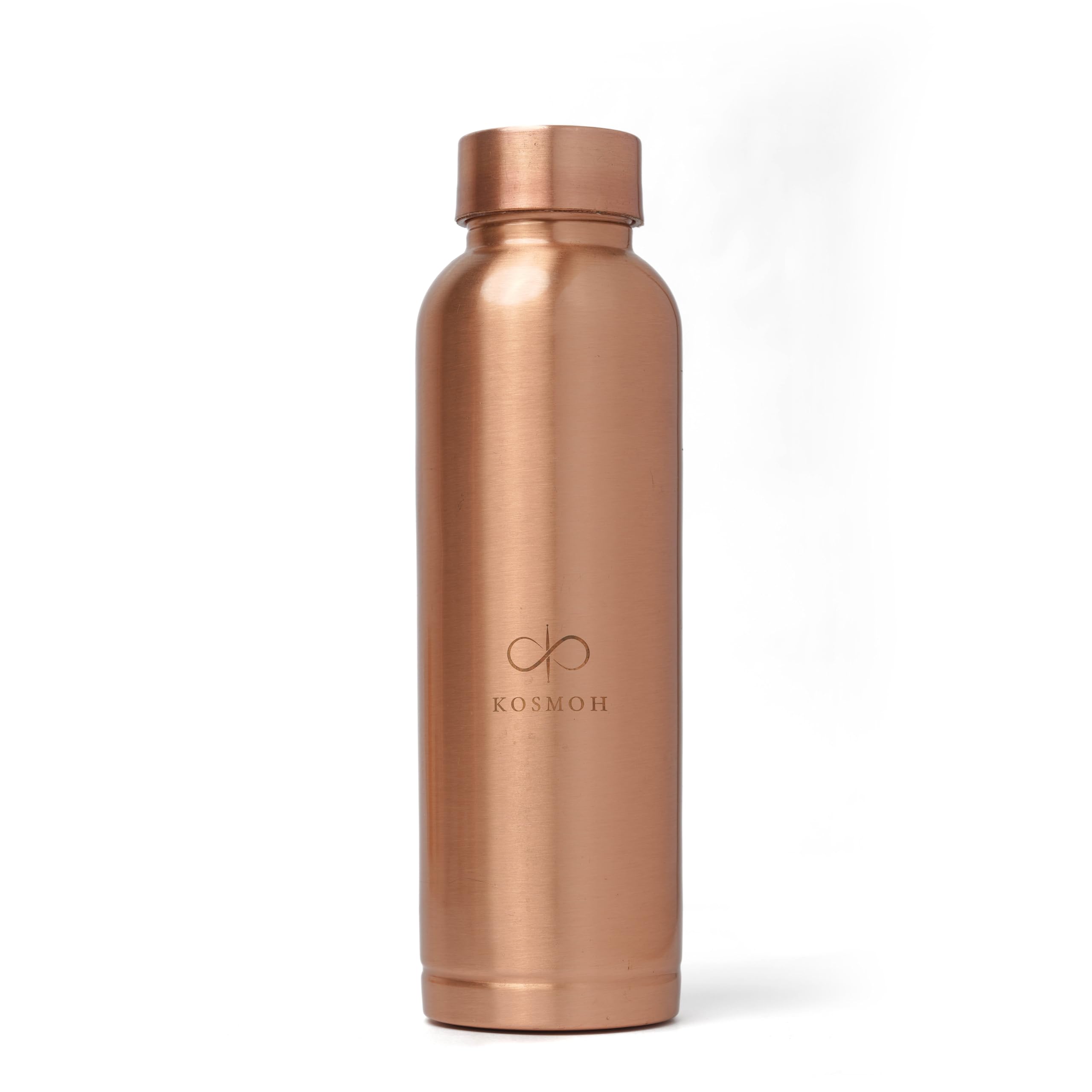 KOSMOH Handcrafted Pure Copper Water Bottle: Ayurvedic Copper bottle for drinking water, Leak-Proof Vessel for Office