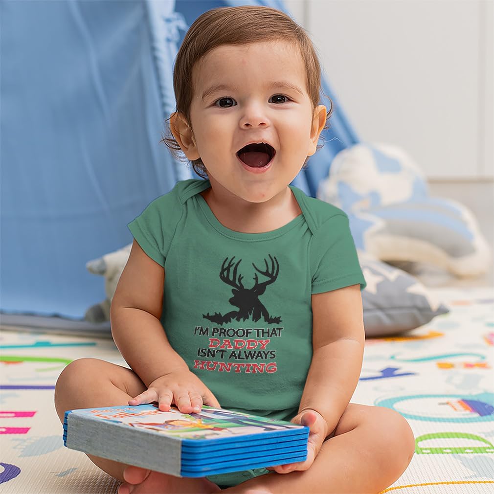 Cute Rascals Baby Bodysuit I'M Proof That Daddy Isn'T Always Hunting Hunter Boy & Girl Baby Clothes Funny Cotton A White Design Only Newborn - Image 3
