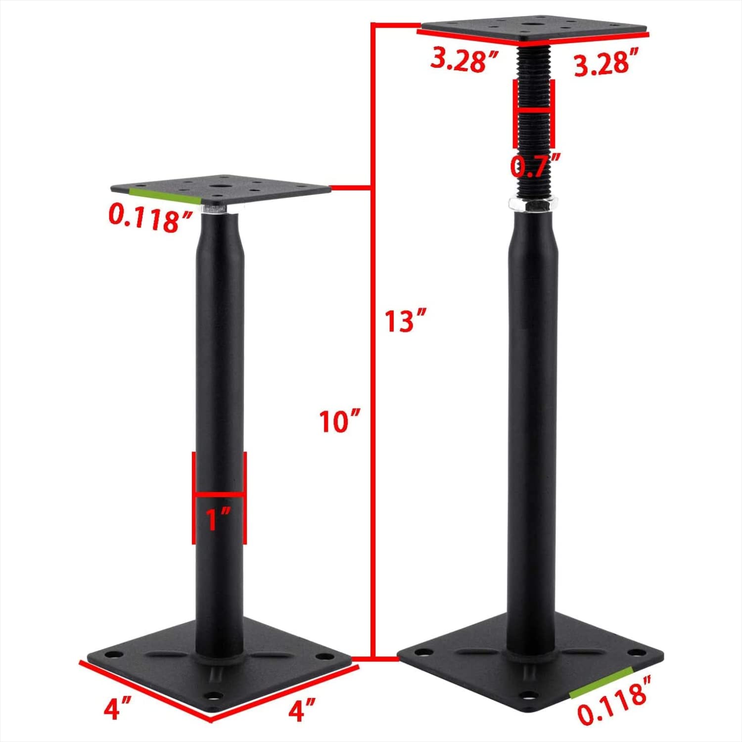 Adjustable Support Jack for The Floor,Post Floor Joist Jacks,Mini Screw Jack- Post 10" to 13",Black(8PACKS)