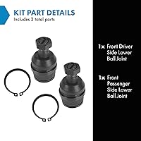 Vista 719 de TRQ, junta de rótula inferior delantera para el lado del conductor y del acompañante