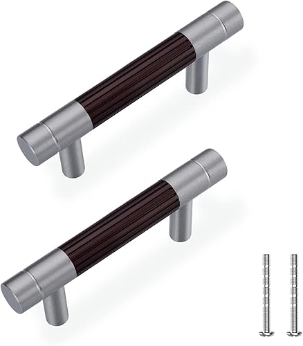 Miniatura 1 de TRUSTMI Paquete de 10 tiradores de gabinete de 3 pulgadas con agujero central estriado de metal sólido para muebles de baño, cocina, manijas de