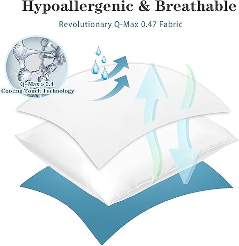 Miniatura 6 de CHOSHOME Fundas de almohada de enfriamiento verdes de 20 x 30 pulgadas y edredón de enfriamiento de 90 x 90 pulgadas, paquete