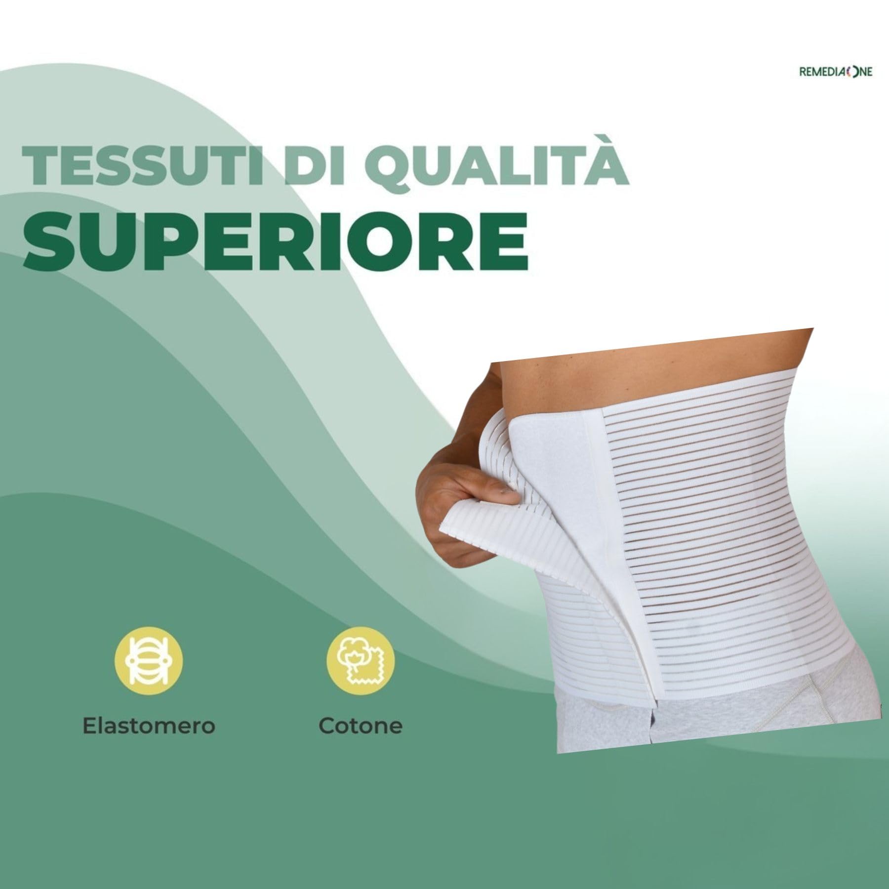 Faja lumbar, soporte de espalda postoperatoria, faja de compresión para hombre, elástica, ortopédica y ajustable (blanco, 1)