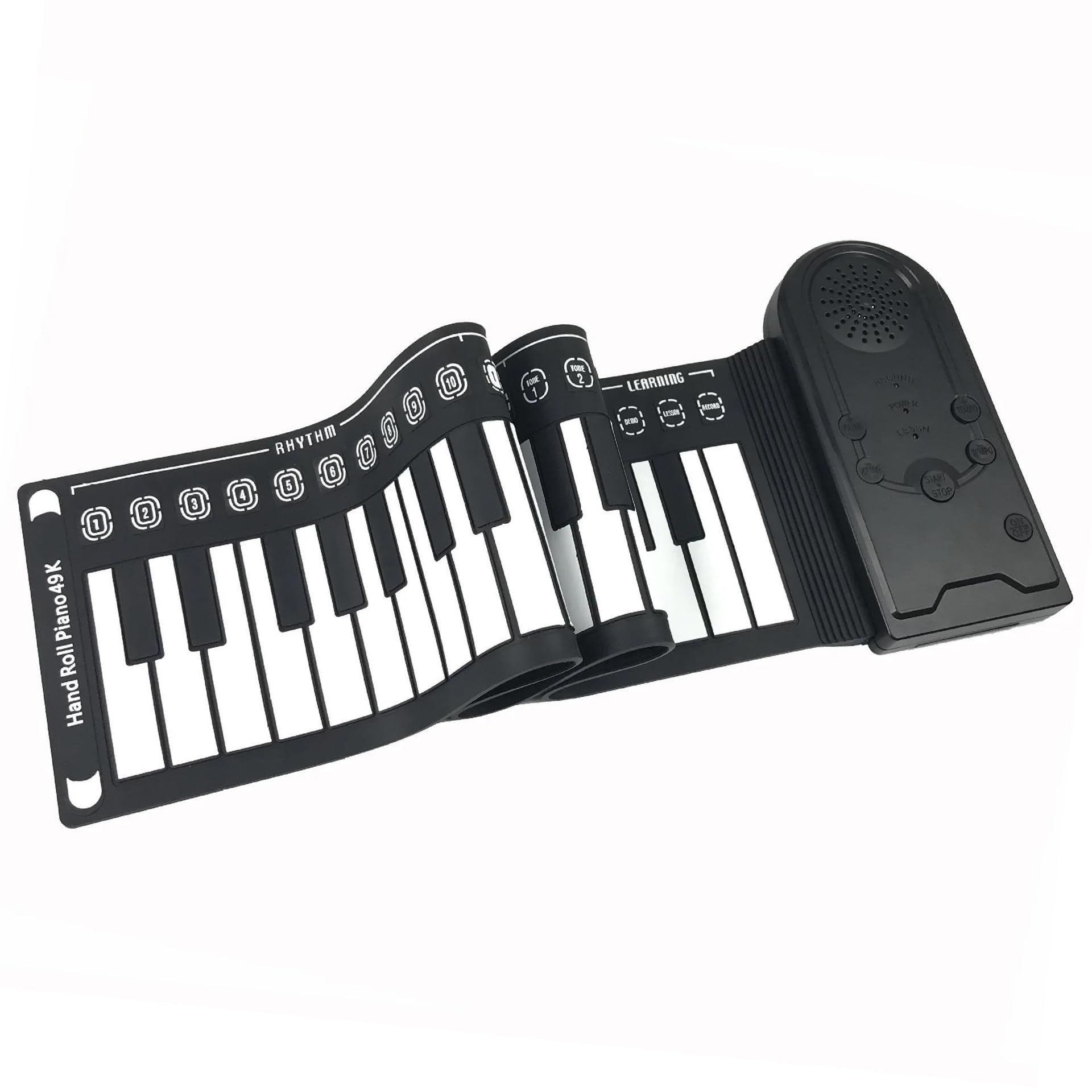 Pianino Elektroniczne Elektroniczne Pianino Dla Początkujących 49 Klawiszy Zwijana Silikonowa Klawiatura Przenośna(Black)