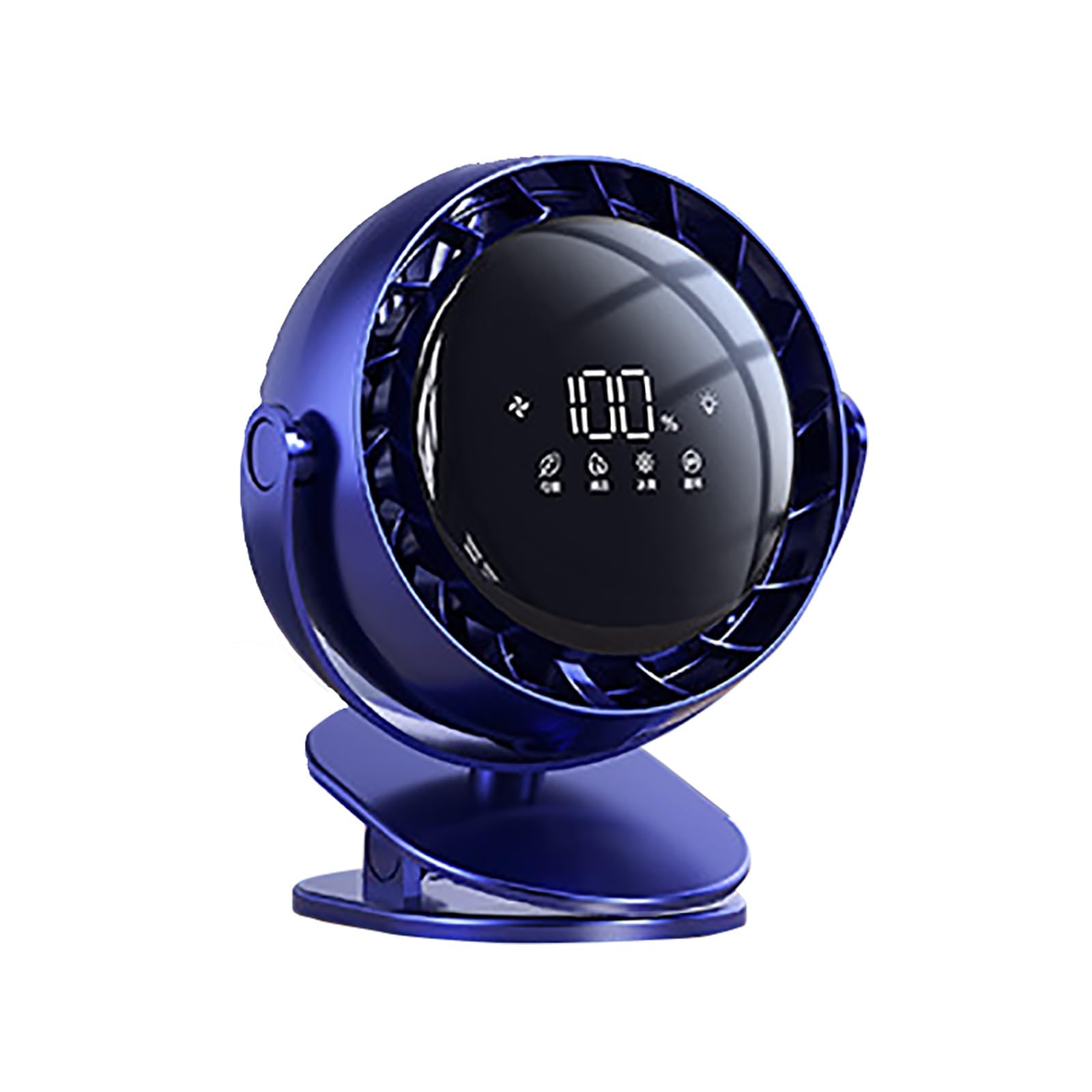 Ventilatore portatile ricaricabile con clip, ultra silenzioso, con forte flusso d'aria, 4 impostazioni di velocità, mini ventilatore USB per casa, ufficio e uso esterno (blu)