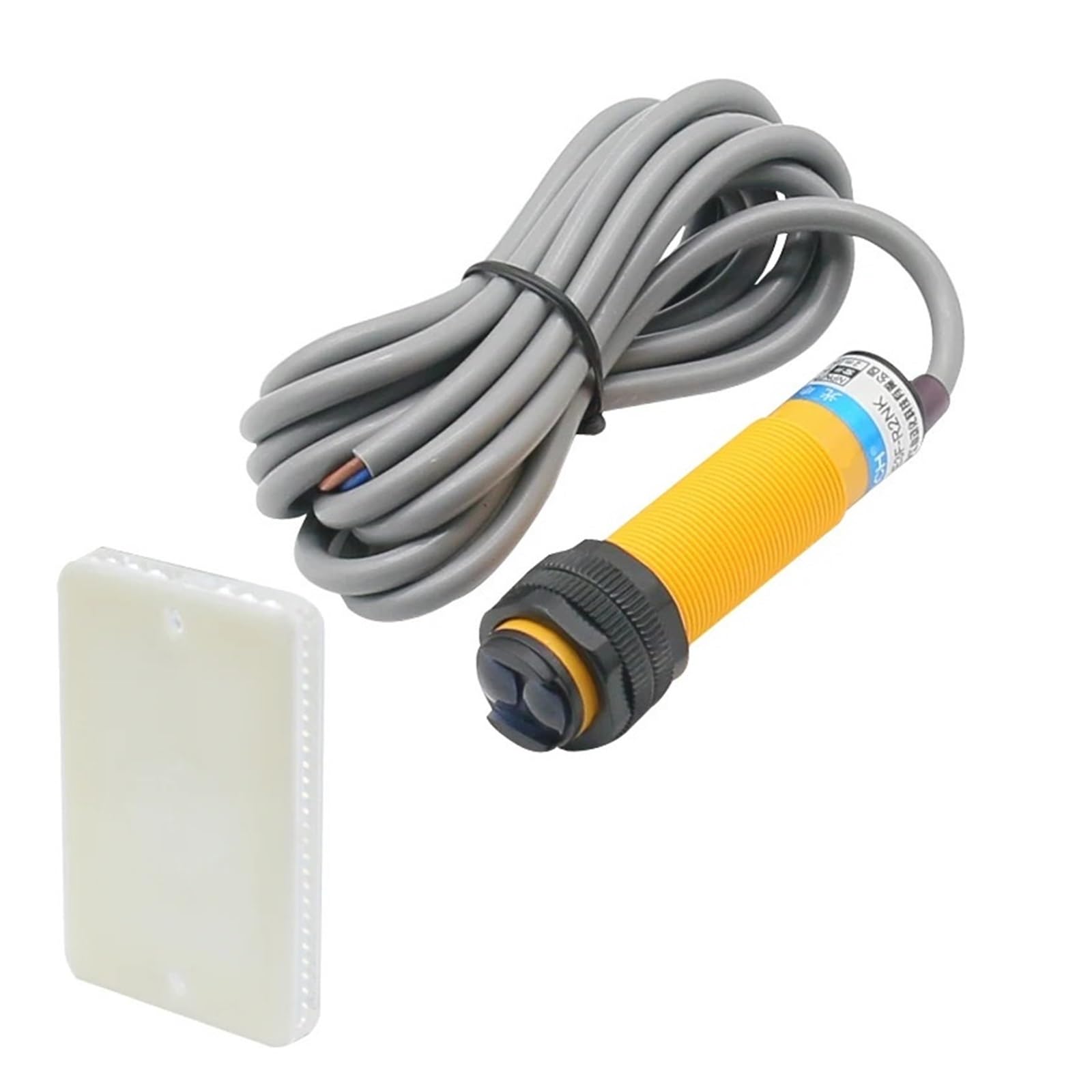 QAZXSEMUI E3F-R2 Series Feedback Reflective photoelectric Switch NPN PNP M18 inductive Sensor Detection Range 2M