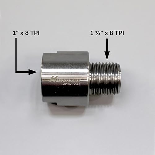 Miniatura 3 de Adaptador de husillo de cabezal para torno de madera, convierte husillo de 1 "x 8 TPI a 1 1/4" x 8 TPI
