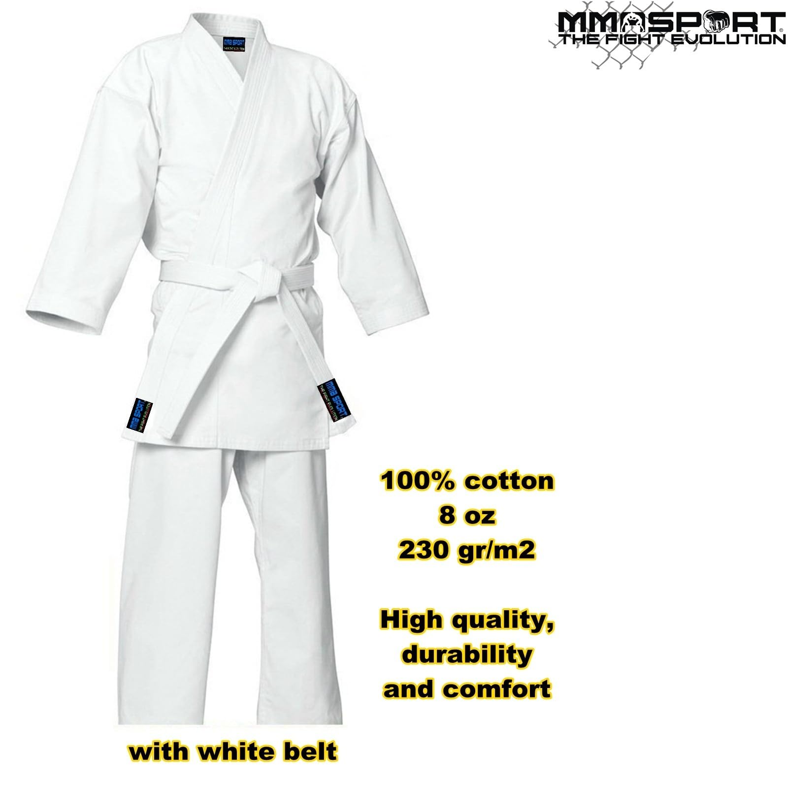 mmasport Kimono Karate 100% algodón 230 gr 8 oz