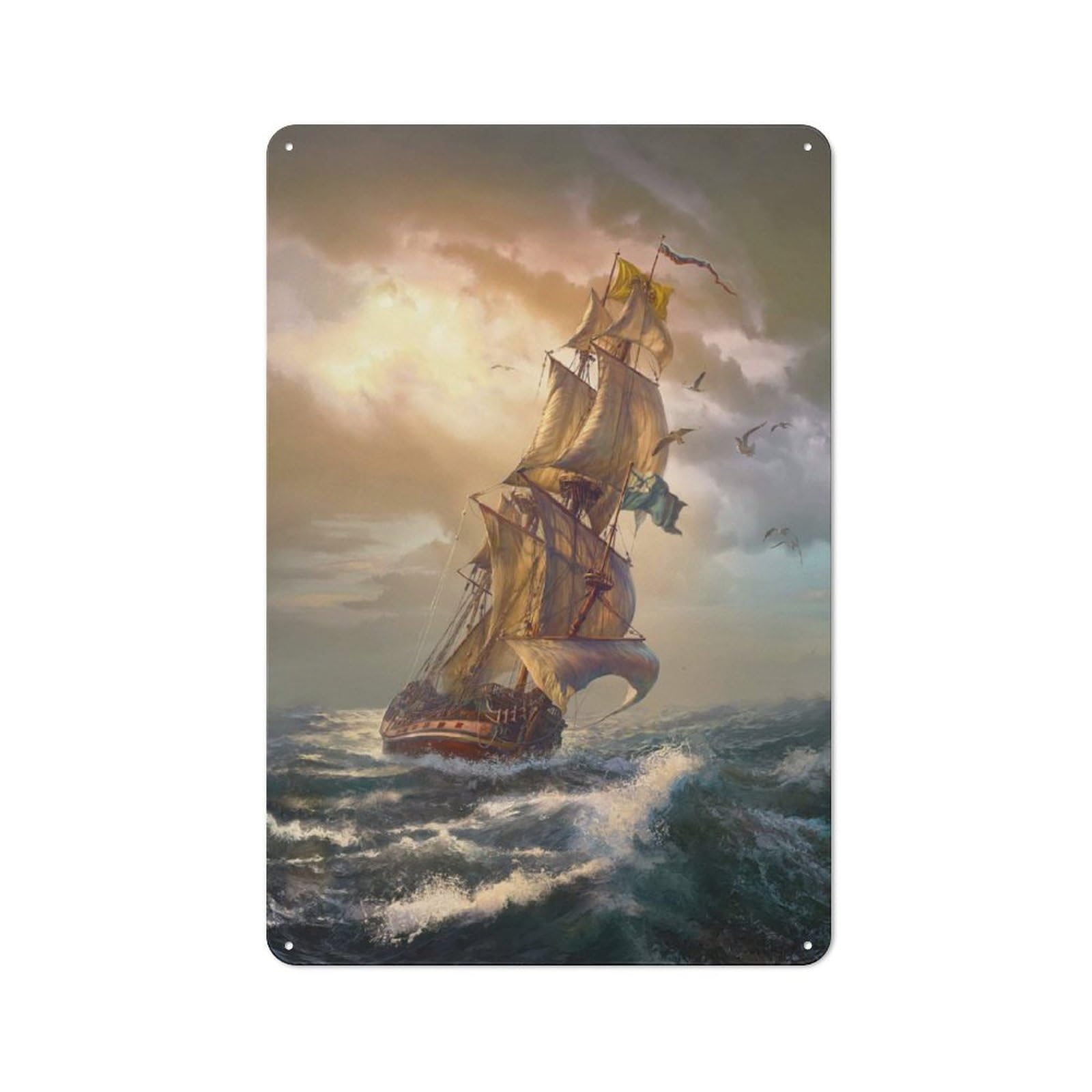 Tsarist Frigate Industrial-style Tin Sign 30x20cm for Café Or Home Bar, for Cooler-month Interiors with Industrial Character