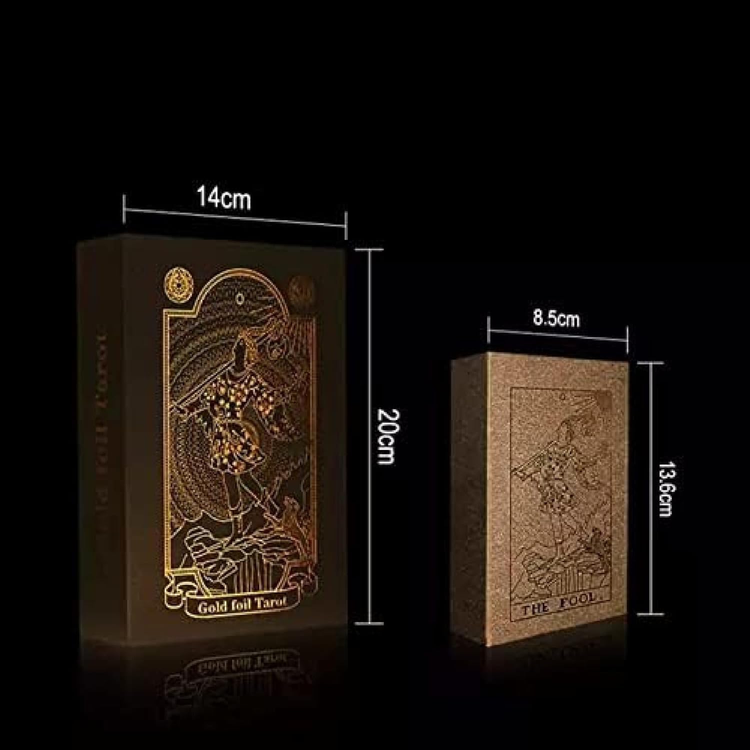 Jeu De Tarot Classique avec Guide, Jeu De Cartes De Tarot De Luxe en Feuille D’Or Anti-Rides Imperméable en PVC pour Les Débutants Et Les Lecteurs Experts, Cartes De Tarot avec des Signific