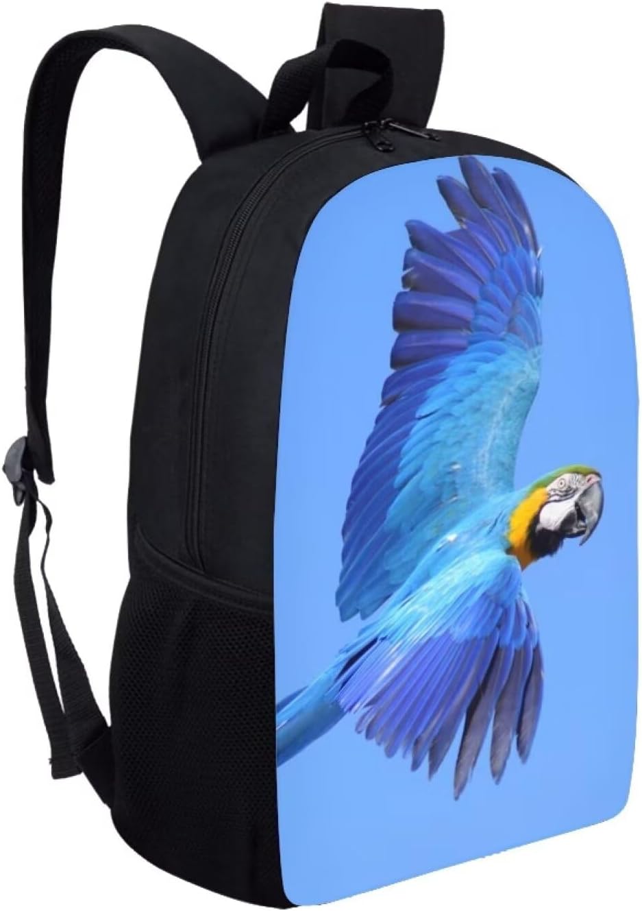 Kids Animal Backpack for School Student 17 Inch Novelty Causal Blue-throated Macaw Backpack for Boys Girls Padded Back & Straps Lightweight Cute Bookbag with Side Pocket Kids Daypack