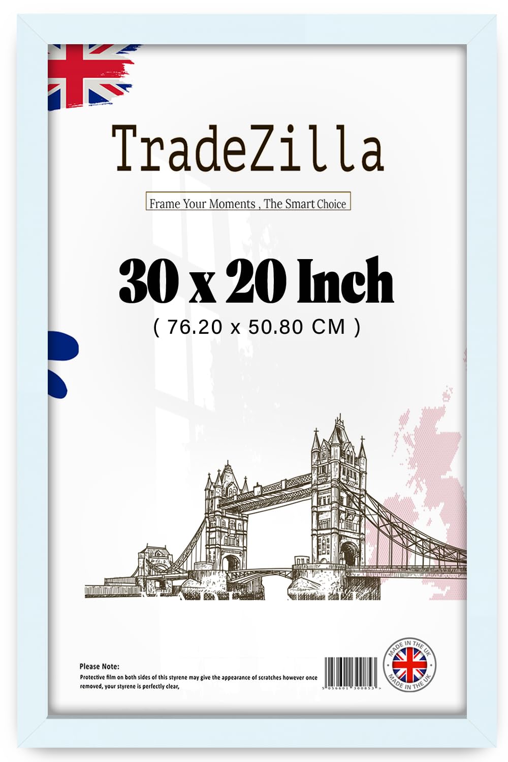 TradeZilla | Stylish (76.20 x 50.80 CM) Art Frames (76.20 x 50.80 CM) Poster Frame | MDF Wood |762 x 508 mm for Family Photos, Wedding, or Birthday Gifts 30 x 20 [ White ]