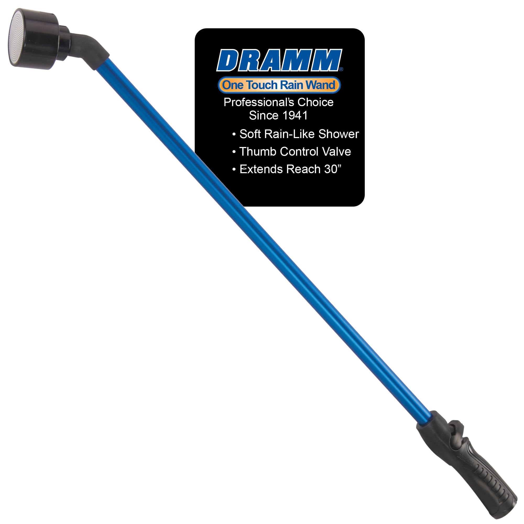DRAMM 14805 Lance d'arrosage avec Valve One Touch, 76 cm, Bleu