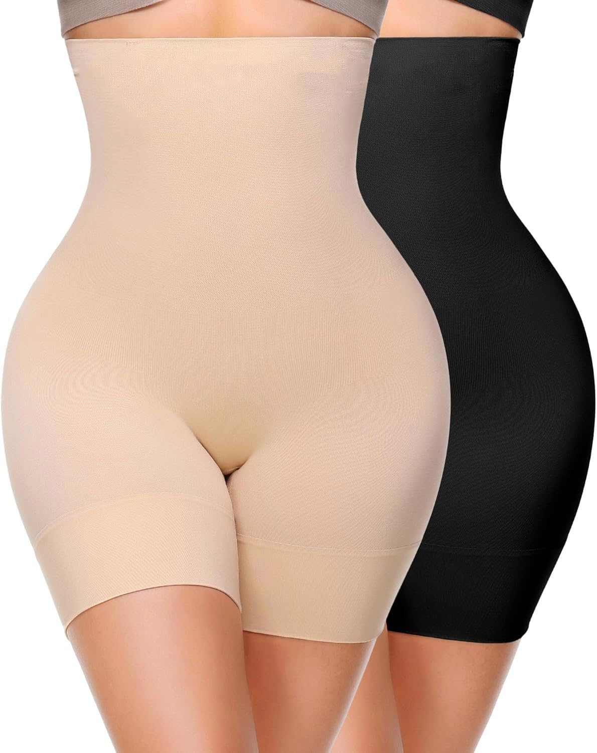 HSR Women Shapewear Shorts, High Waisted Shapewear for Women Tummy Control, Seamless Body Shaper Shorts Thigh Slimmer (Fits Waist : 30 to 39 Inch)