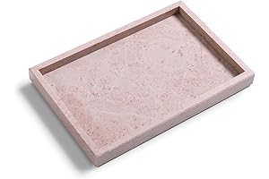 Elegant Pink Marble Vanity Tray: Elevate Your Home Decor
