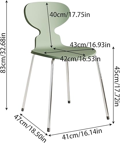 Miniatura 3 de Un juego de 2 sillas de comedor modernas de mediados de siglo, sillas de comedor, sillas de cocina de plástico (negro)