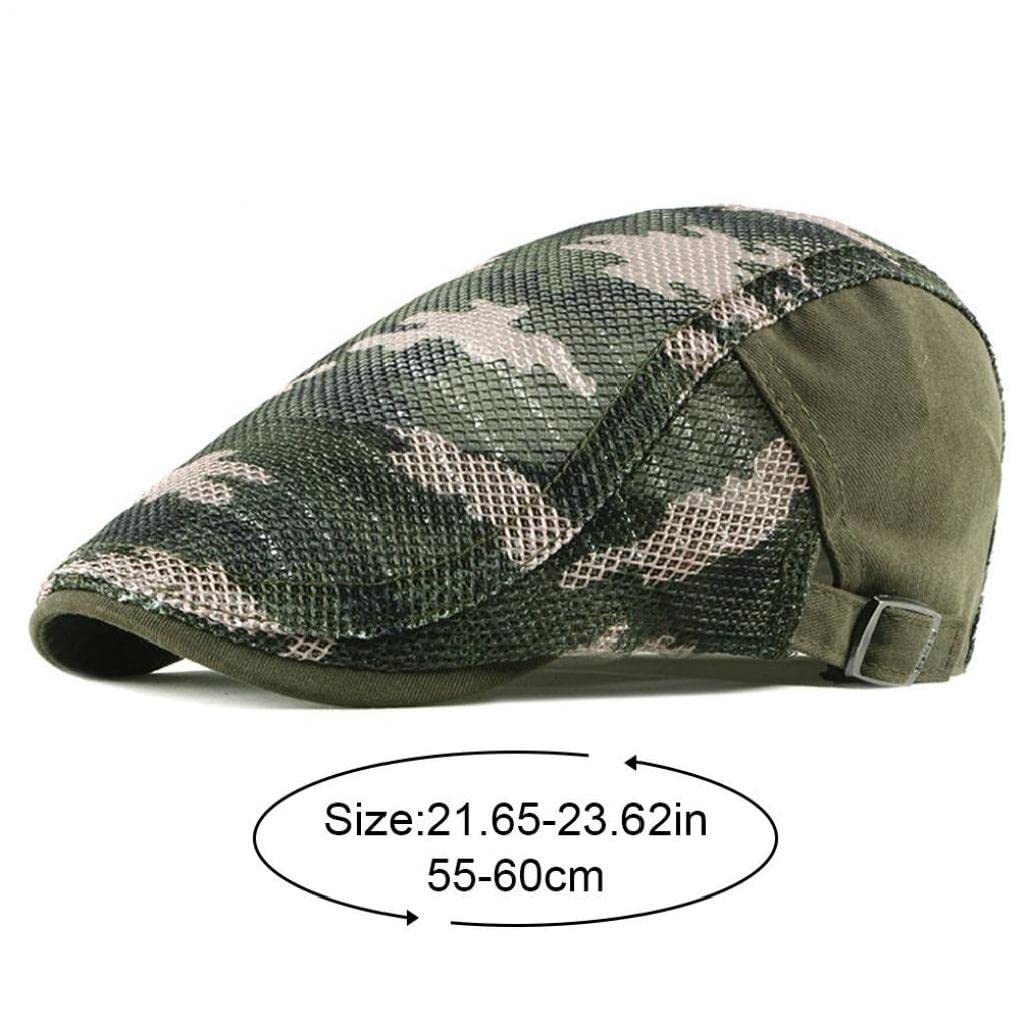 Camuflaje para Hombre Boina Gorras Ejército Verde Primavera Verano Tapa Plana Hombres Algodón Ajustable Masculino Sombrero Boina