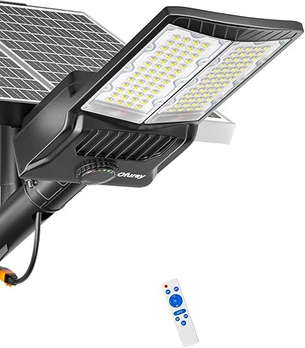 Miniatura 9 de Ofuray OL-12000W Luces solares de calle para exteriores, luces de estacionamiento comerciales del atardecer al amanecer, 60,000 mAh de gran