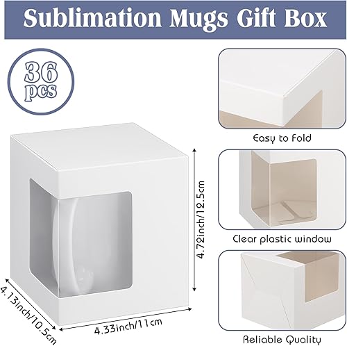 Miniatura 2 de Harloon Paquete de 36 cajas de tazas para regalos, cajas de tazas de café, cajas de regalo para envío, sublimación, caja de embalaje de regalo de