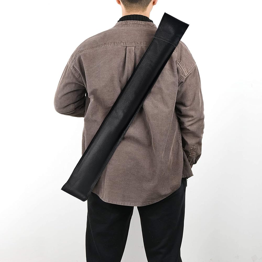 Black Color Pool Cue Case, Cue Bag, Billiard Stick Storage Carrying Bag for 1/2 Snooker Billiard Stick Rod.