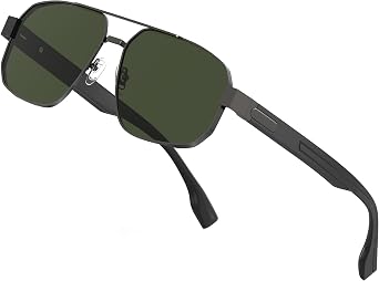 ATTCL Polarized Sunglasses for Men, Mens Sunglasses for Driving, Fishing, Golf, Pilot Square Metal Frame, UV400