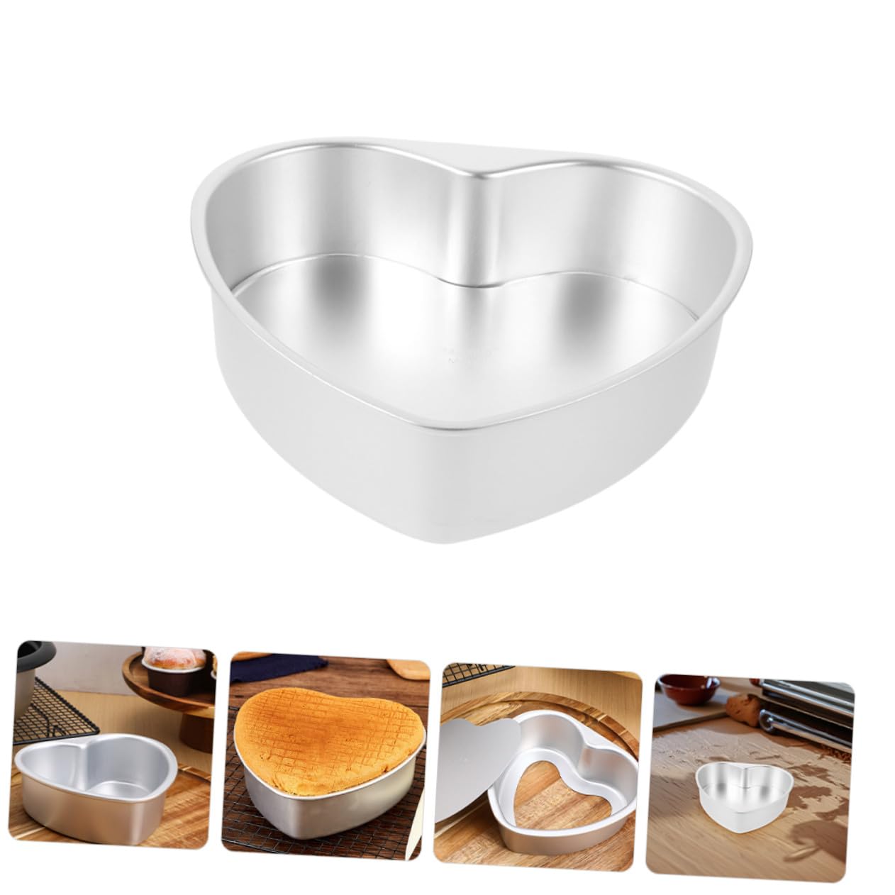 Moldes para Pasteles con Forma de Corazón 7 Pulgadas de Aluminio con Fondo Desmontable para Hornear Tartas y Postres Versátiles en Eventos y Celebraciones 2 Piezas