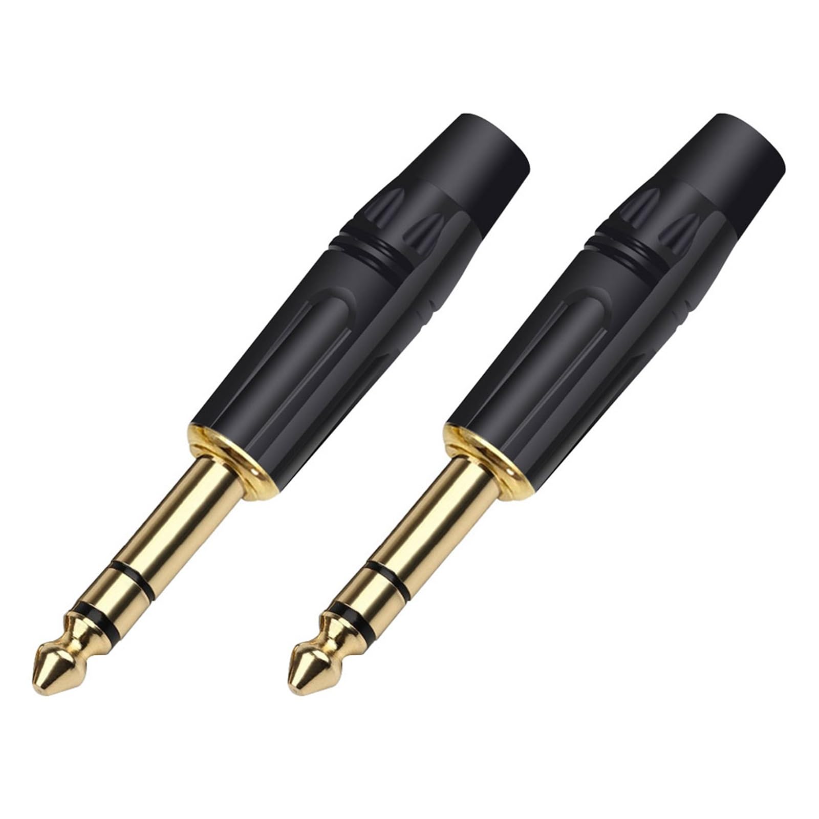 10 connettori stereo da 6,35 mm, connettore maschio da 6,3 mm, connettore per cavo di saldatura, connettore per microfono stereo da 1/4" (nero)