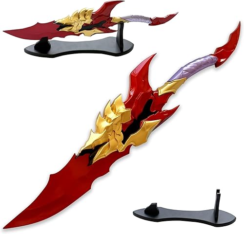 Espada de cosplay de Kamish de Kamish de 24 pulgadas, espada de acero dorado con soporte de exhibición, accesorio de cosplay, para colección,