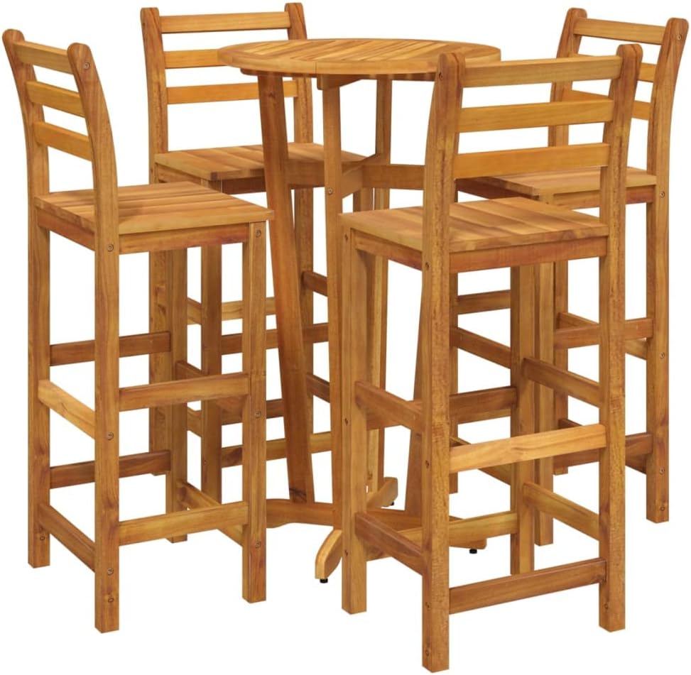 vidaXL Garden Bar Set Wood Brown Solid Acacia Wood 3 Piece Set Durable