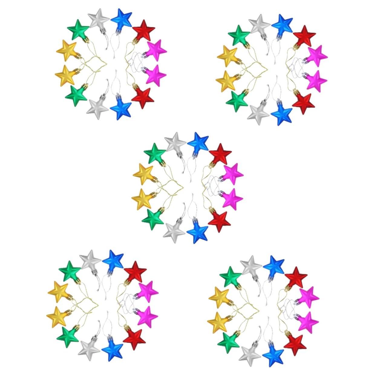 MAGICLULU 5 Set Di Decorazioni Natalizie Leggere A Forma Di Stella Per Albero Di Natale Per Decorazioni Natalizie E Per Feste 12 Pezzi * 5