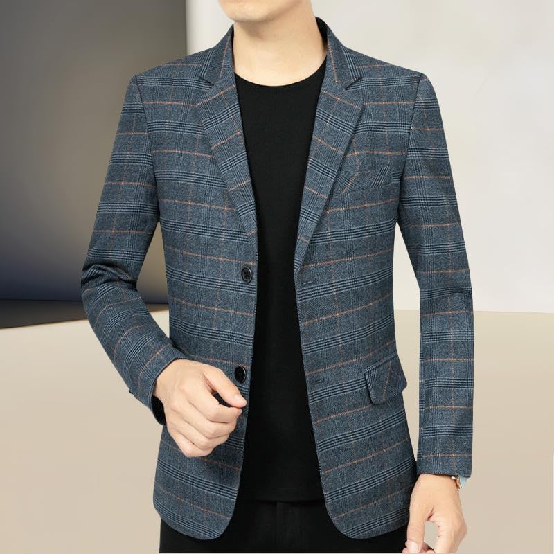Men's Spring Autumn Business Casual Stripe Single Blazer Jacket