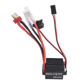 60A Brushed ESC Speed Controller, Dual Direction Electronic Speed Controller with T Plug, 320A Peak Current for RC Car Boat, Built - in BEC and Heat Sink for Efficient