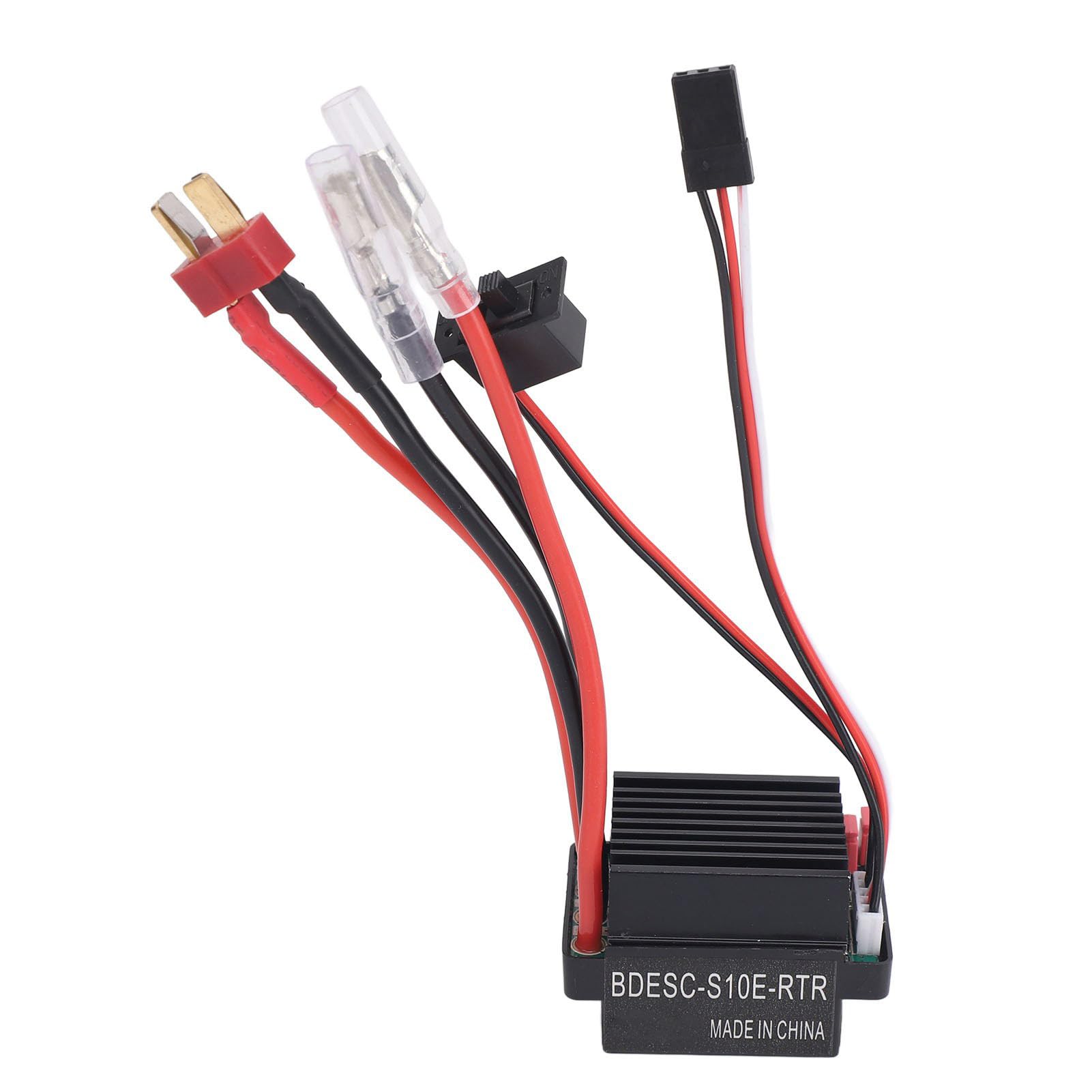 60A Brushed ESC Speed Controller, Dual Way T Plug Electronic Speed Controller, Professional 60A ESC for RC Car Boat, with Heat Sink and Automatic Power Disconnect, Suitable for 390