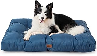 BEDSURE Coussin Chien Grande Taille Imperméable - Tapis Chien de Tissu Oxford, Matelas pour Chien XL Bleu Marine(110x89x10cm), Idéal pour Panier Lit Chien, Niche, Voiture
