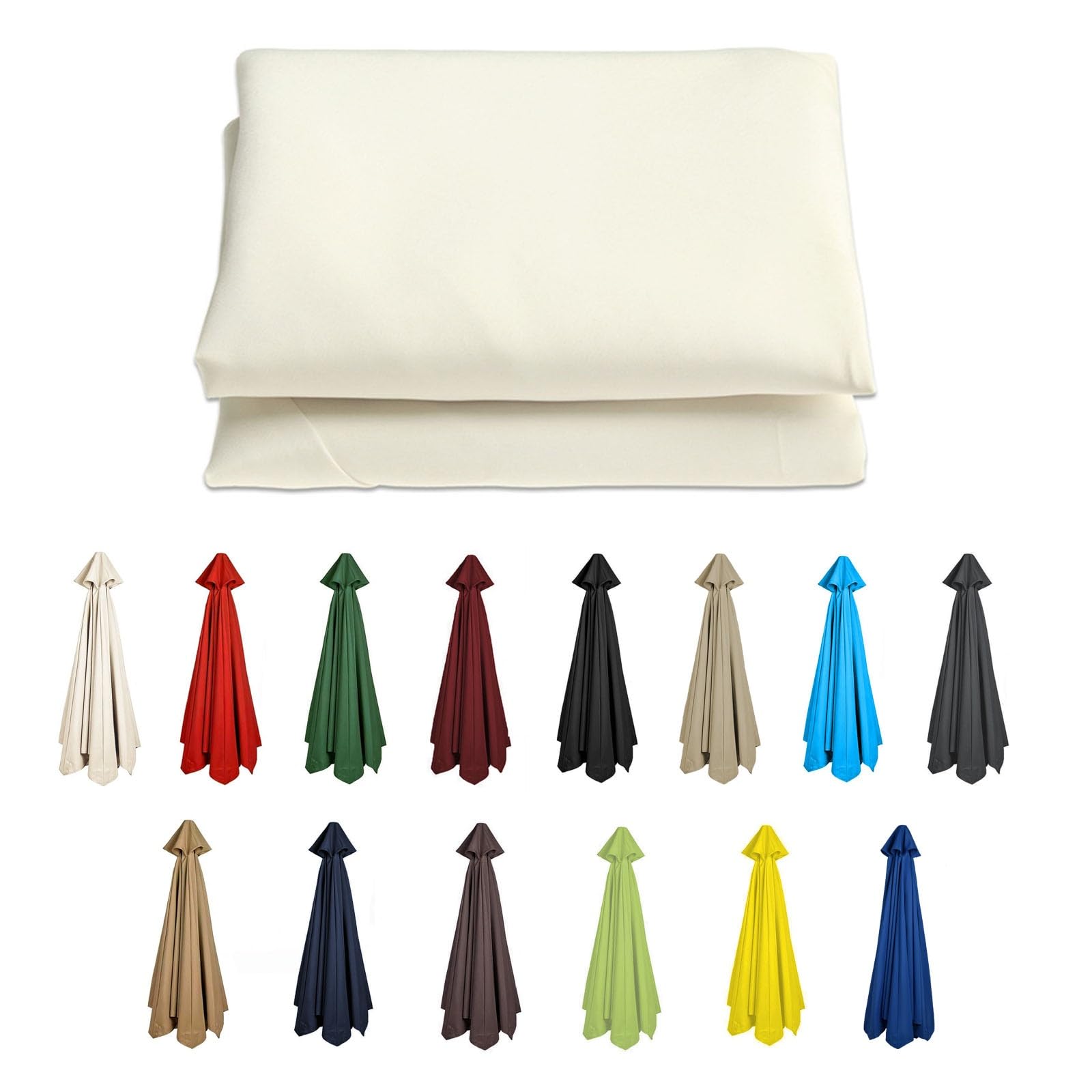 6 Ribs/8 Ribs Cantilever Umbrella Replacement Cloth Garden Parasol Canopy Cover Replacement Parasol Fabric Cover, 6.5/8.8/9.8ft Canopy (Color : Off-white, Size : 6ribs-3m(9.8ft))